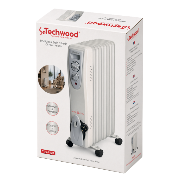 Radiateur Bain d'Huile Techwood 2000W - 9 Éléments