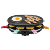 Appareil à raclette 8 poêlons grill crêpière Techwood