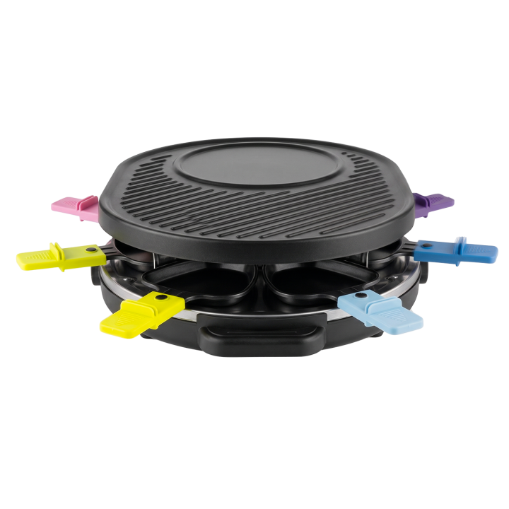 Appareil à raclette 8 poêlons grill crêpière Techwood