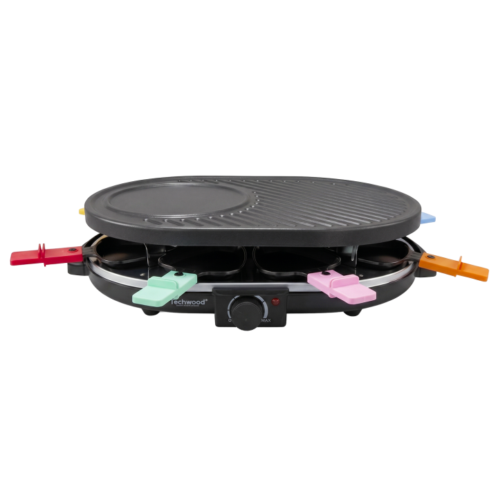 Appareil à raclette 8 poêlons grill crêpière Techwood