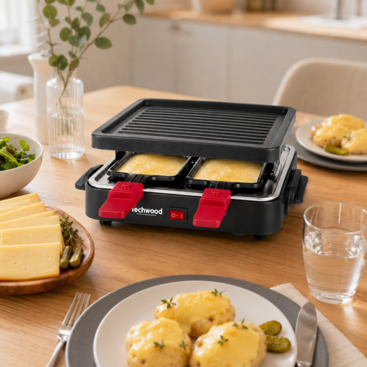 Appareil Raclette 4 Personnes 600W - Grill Démontable