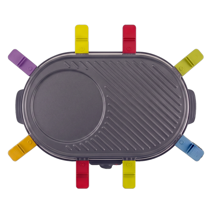 Appareil à raclette 8 poêlons grill crêpière Techwood