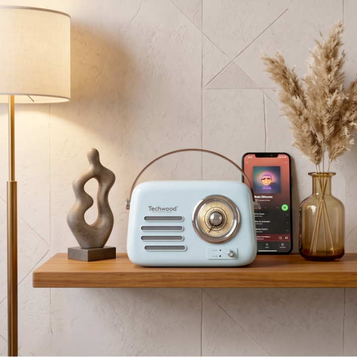 Radio FM Vintage & Enceinte Bluetooth - Techwood