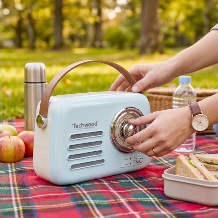 Radio FM Vintage & Enceinte Bluetooth - Techwood