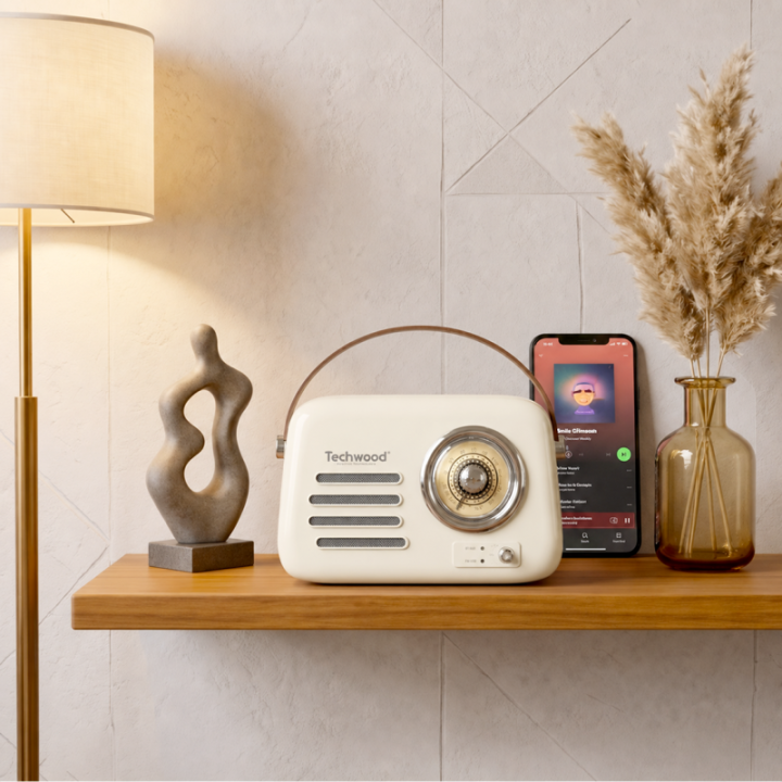 Radio FM Vintage & Enceinte Bluetooth - Techwood