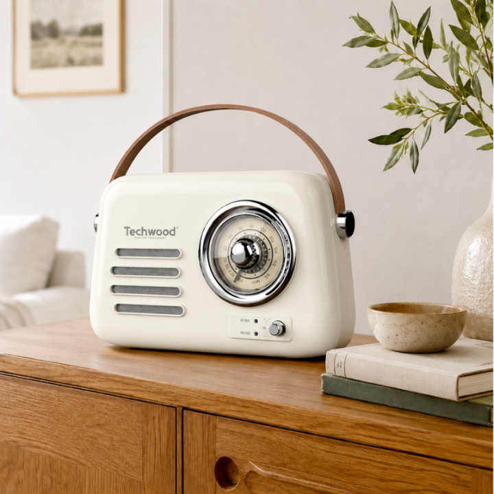 Radio FM Vintage & Enceinte Bluetooth - Techwood
