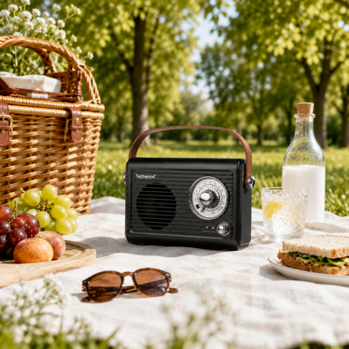Radio FM Vintage & Enceinte Bluetooth - Techwood