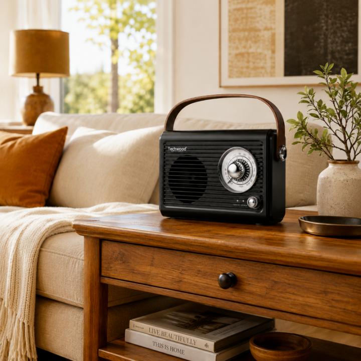 Radio FM Vintage & Enceinte Bluetooth - Techwood