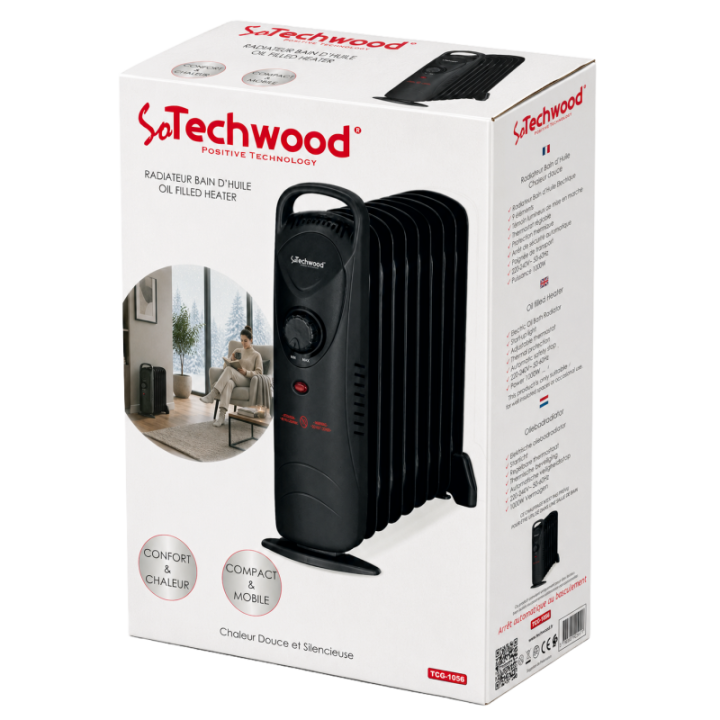 Radiateur Bain d'Huile Techwood 1000W - 9 Éléments