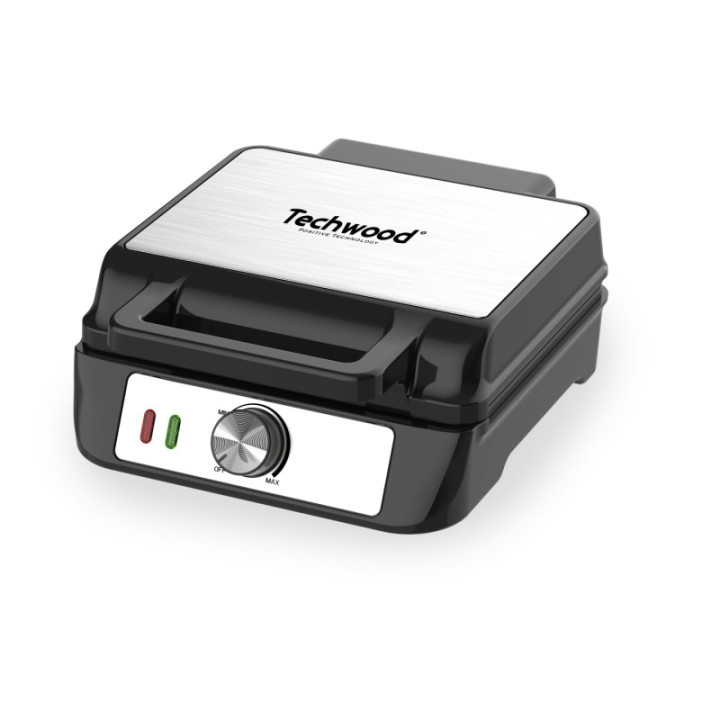 Gaufrier Techwood 1500W Inox | Température Réglable