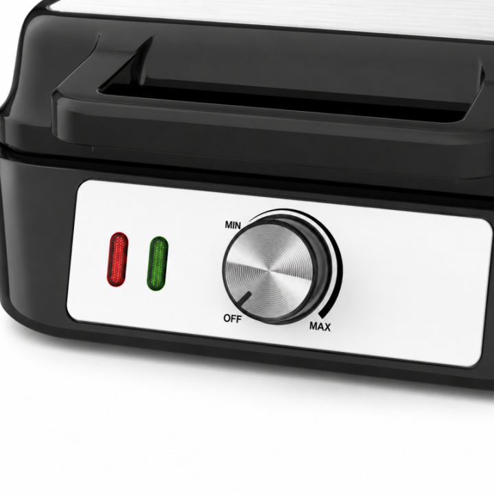 Gaufrier Techwood 1500W Inox | Température Réglable