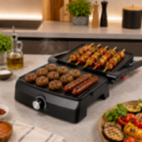 Grill Viande et Panini Techwood 1000W | Ouverture 180°