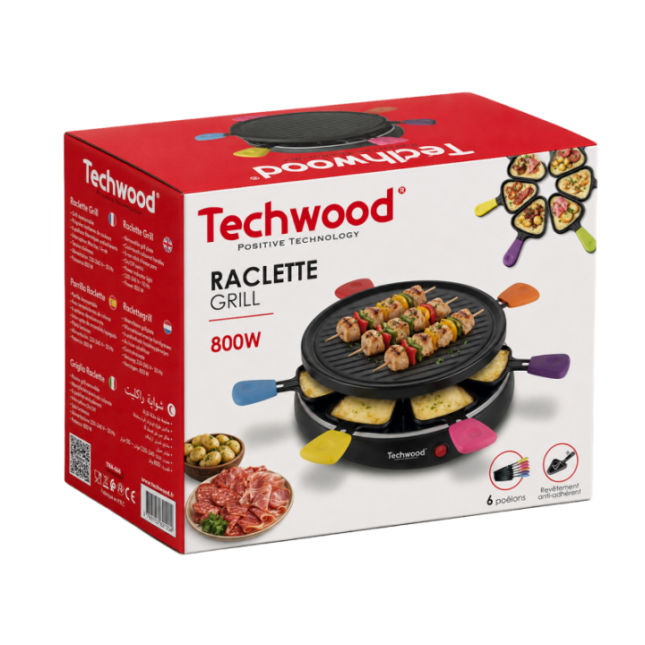 Appareil à Raclette 6 Personnes Techwood 800W | Grill