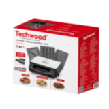 Appareil 3-en-1 Techwood Inox : Gaufrier, Croque et Grill