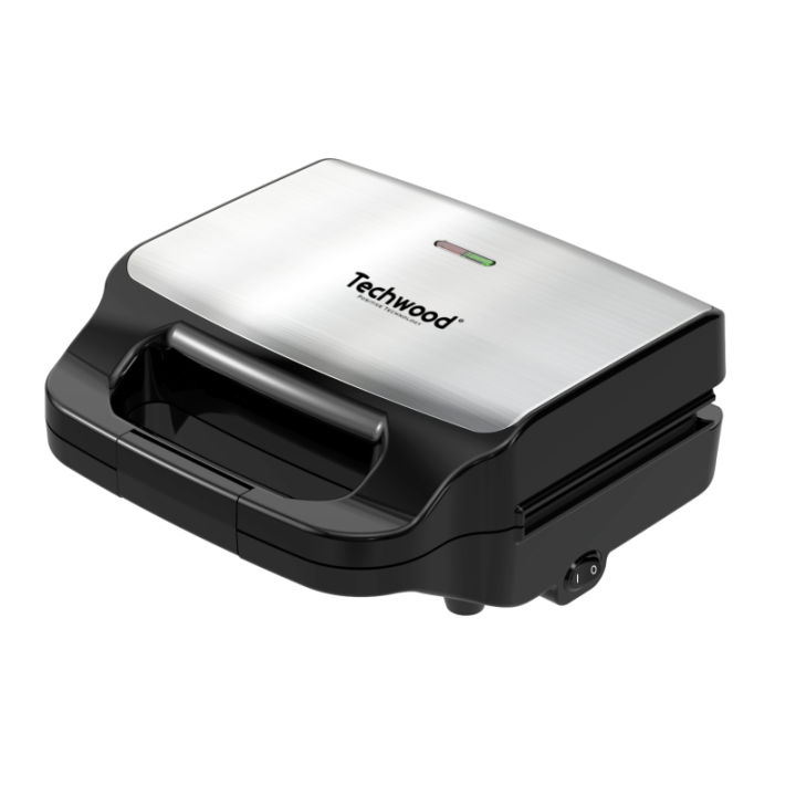 Appareil 3-en-1 Techwood Inox : Gaufrier, Croque et Grill