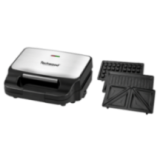 Appareil 3-en-1 Techwood Inox : Gaufrier, Croque et Grill