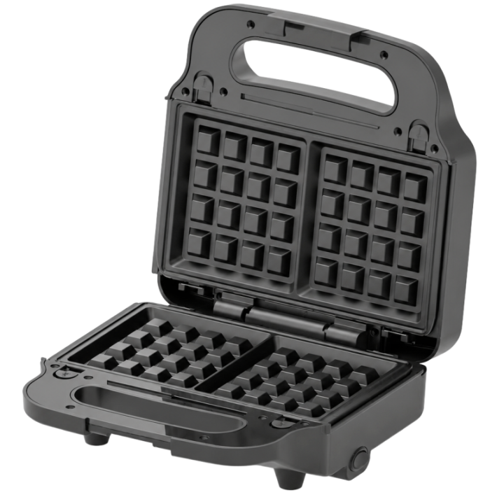 Appareil 3-en-1 Techwood Inox : Gaufrier, Croque et Grill