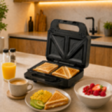 Appareil 3-en-1 Techwood Inox : Gaufrier, Croque et Grill