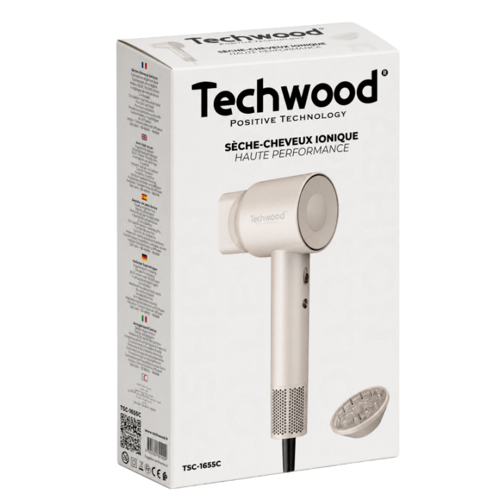 Sèche-Cheveux Ionique Techwood 1600W | Moteur BLDC Léger