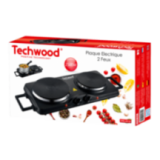 Plaque Électrique 2 Feux Techwood 2500W | Réchaud Compact