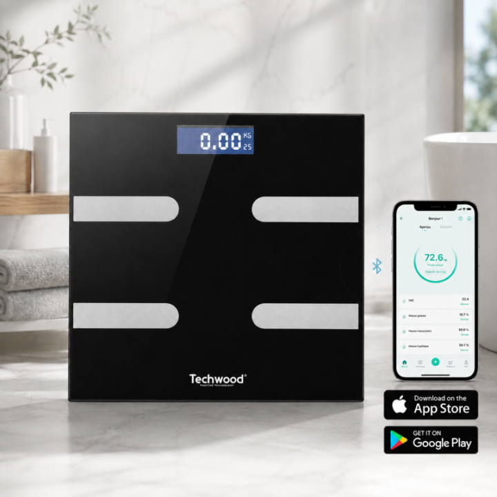 Pèse-Personne Connecté Techwood | Impédancemètre 50g