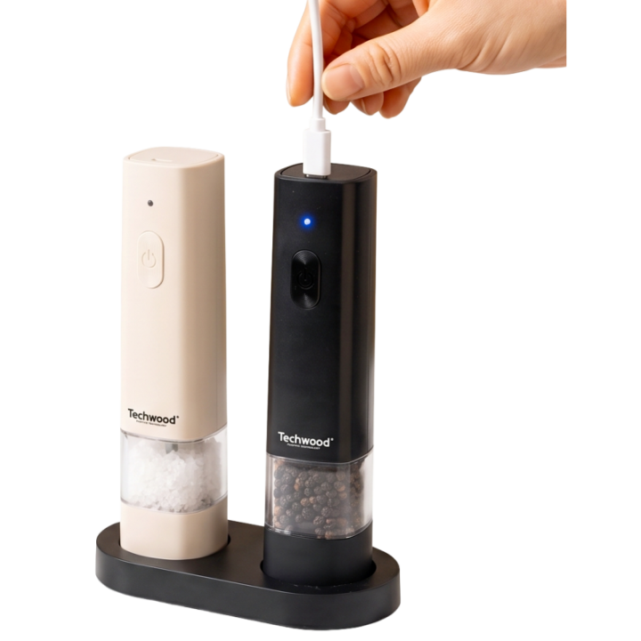 Set Moulin Électrique Sel & Poivre Techwood | USB-C