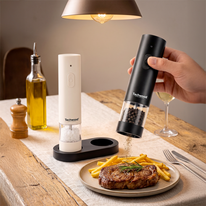 Set Moulin Électrique Sel & Poivre Techwood | USB-C