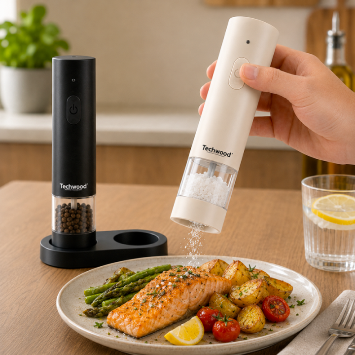 Set Moulin Électrique Sel & Poivre Techwood | USB-C