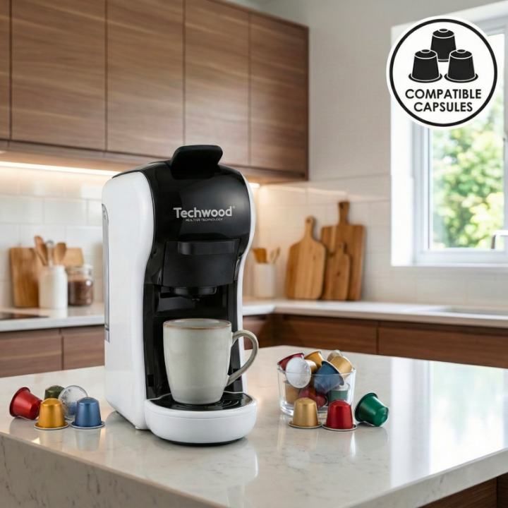 Machine à Café Multi-Capsules Techwood | 19 Bar - 1450W