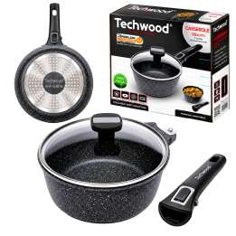 Casserole 18 cm Effet Pierre | Manche Amovible & Induction