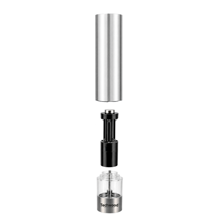 Moulin Électrique Inox Techwood 30ml | Sel, Poivre & Épices