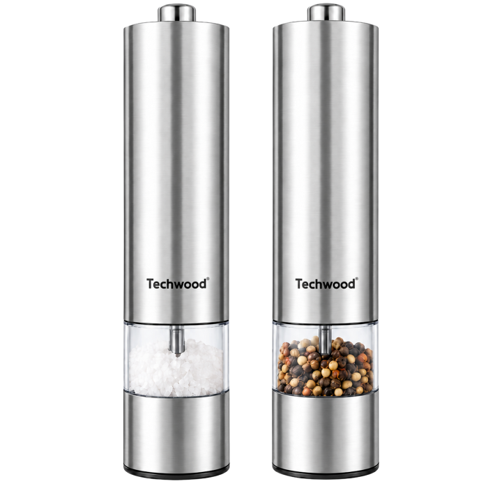 Moulin Électrique Inox Techwood 30ml | Sel, Poivre & Épices