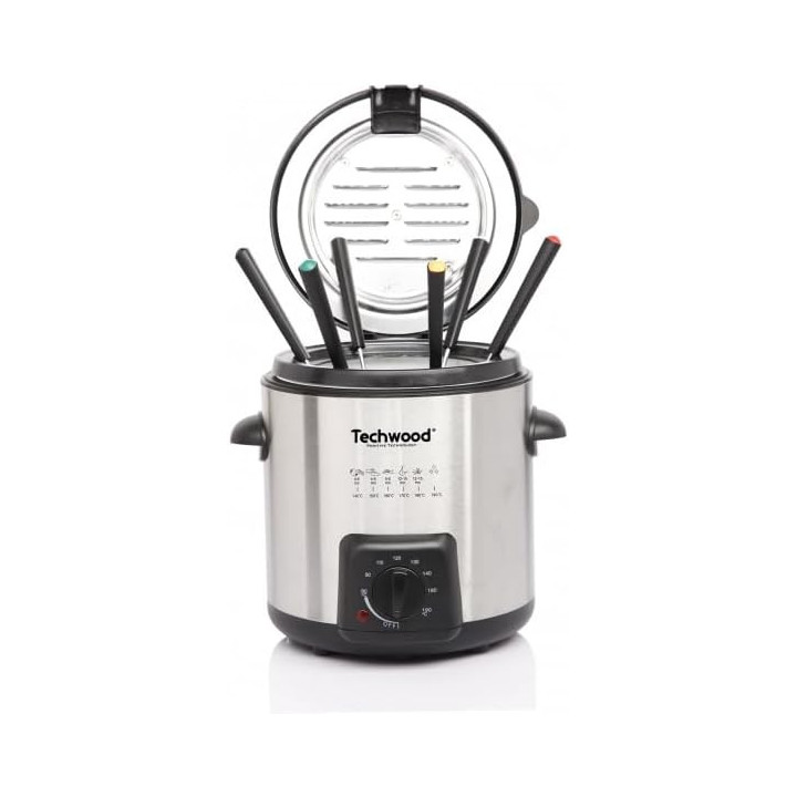 Friteuse et Appareil à Fondue 2-en-1 Techwood Inox | 1L