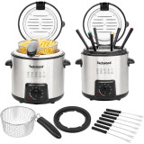 Friteuse et Appareil à Fondue 2-en-1 Techwood Inox | 1L
