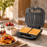Gaufrier Électrique Techwood 800W | Cuisson 2 Gaufres