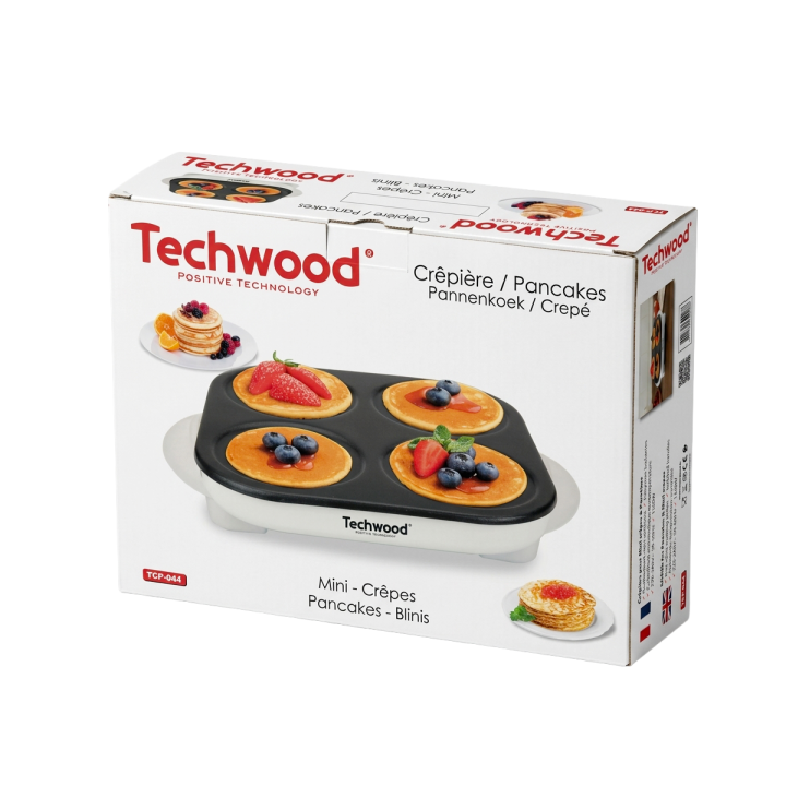 Crêpière Mini Crêpes & Pancakes Techwood | 4 Empreintes
