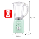 Blender Techwood 1,5L 500W - Lames Inox & Fonction Pulse