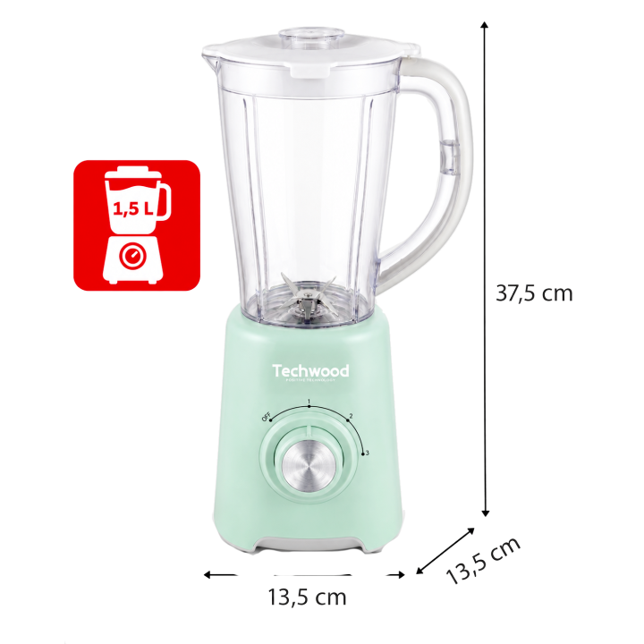 Blender Techwood 1,5L 500W - Lames Inox & Fonction Pulse