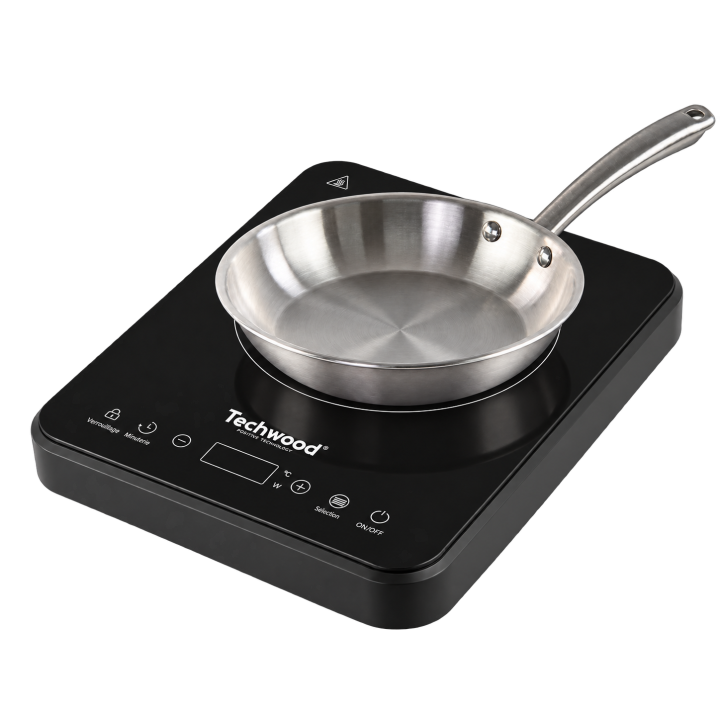 Plaque Induction Techwood 2000W | Cristal Noir & Tactile