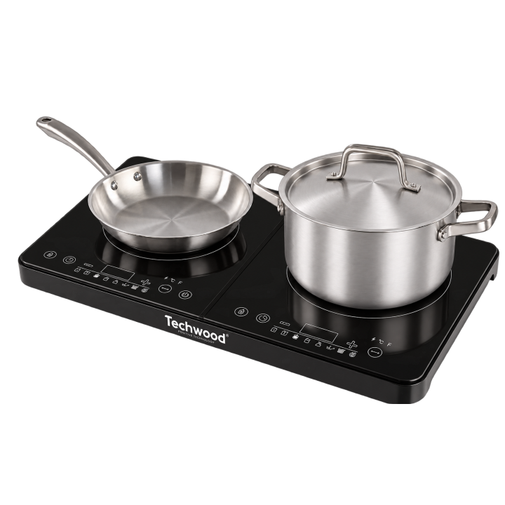 Double Plaque Induction Compacte 3500W | 2 Foyers & Tactile