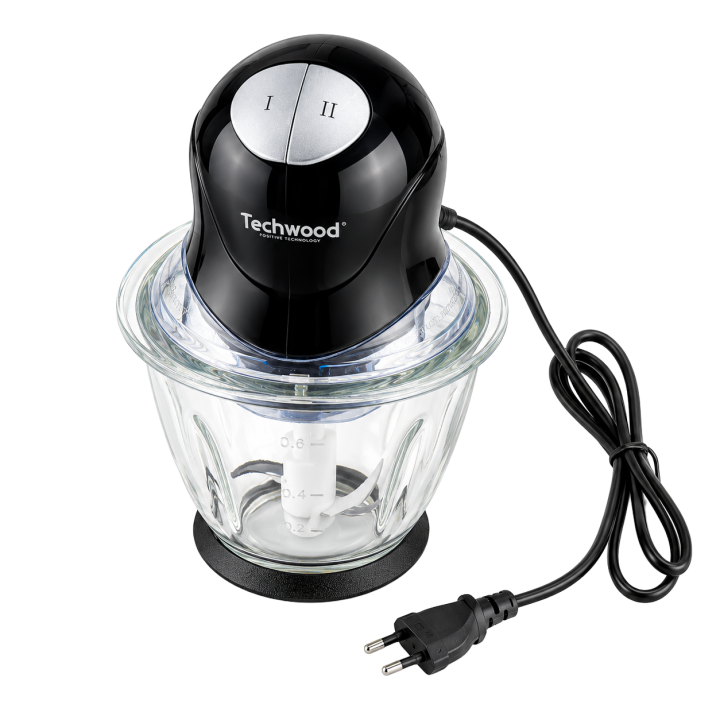 Mini Hachoir Électrique Bol Verre 600ml Techwood | 400W