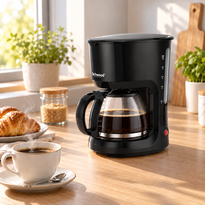 Cafetière Électrique 1,25L - 10/12 Tasses - Système Anti-Gouttes 750W