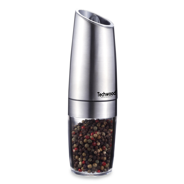 Stainless steel electric salt and pepper mill