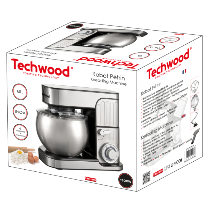 Robot Pétrin 6L - 1300W - INOX