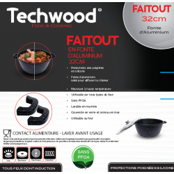 Faitout  en fonte d'aluminium 32cm