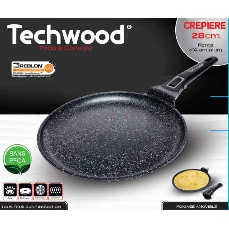Crêpière GrandChef Tescoma 26 Cm - Compatible Induction, Revêtement Antiadhésif, Poignée Inox - Pour Crêpes Et Pancakes