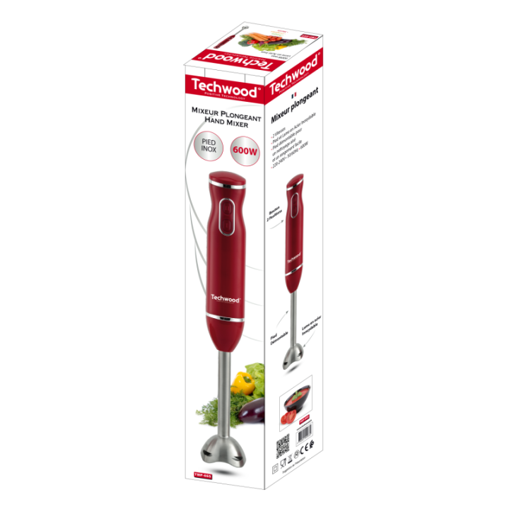 Mixeur plongeant 600W – 2 vitesses & pied inox démontable