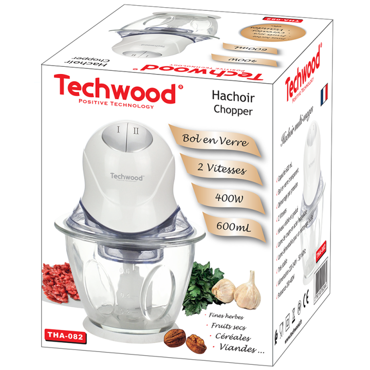 Mini glass bowl chopper 600 mL - 400W