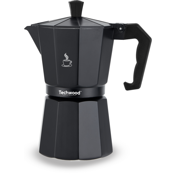 Cafetière Italienne Aluminium Noir 3 Tasses - Design & Saveur