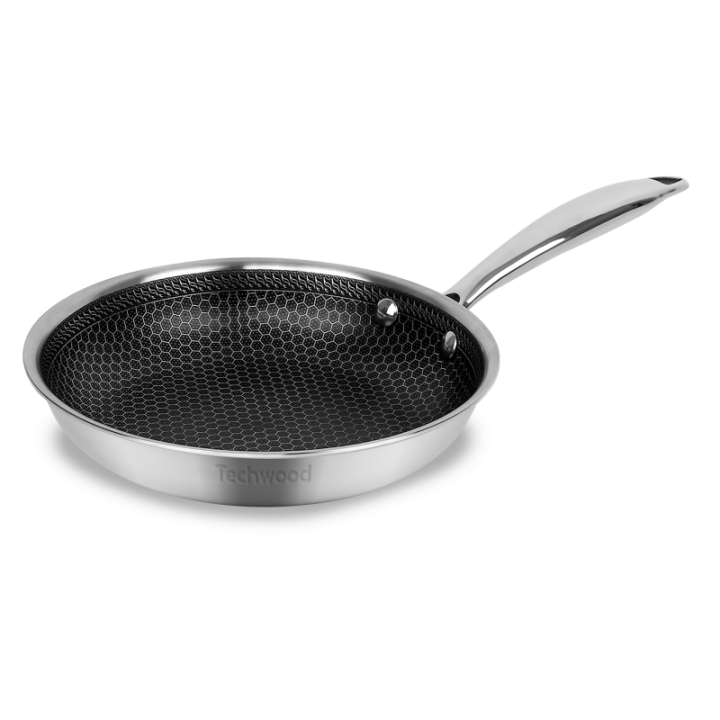 Poêle Inox 20cm Nid d'Abeille Anti-Adhésive - Techwood
